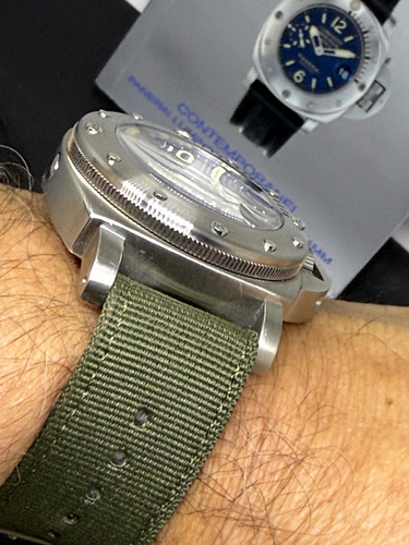 Panerai Luminor Submersible La Bomba 1000m Ref Pam00087 44mm Preto Prateado Azul-aço (Usado)