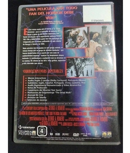 Dvd La Noche De Los Muertos Vivientes ( Dvd Original 1990 )