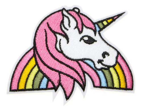 Unicornio Arcoiris Rosa Caballo Bordado Parche Hierro Coser