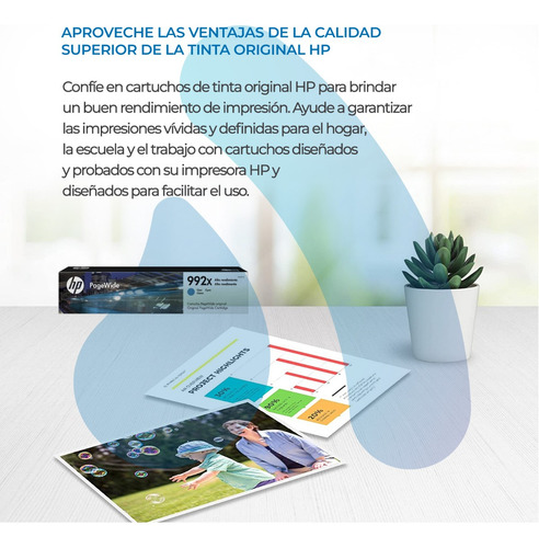 Cartucho Pagewide Hp 992x (m0j91al) Cyan 16000 Páginas