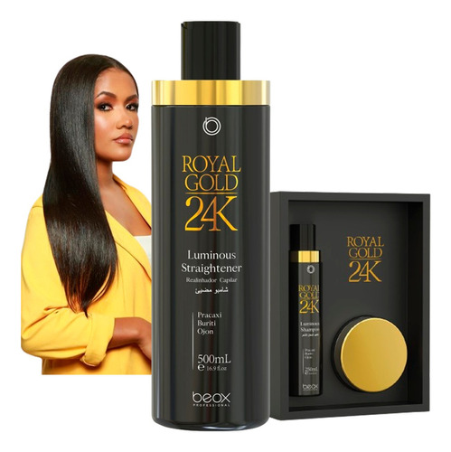 Kit Realinhador Capilar + Home Care Royal Gold 24k Beox