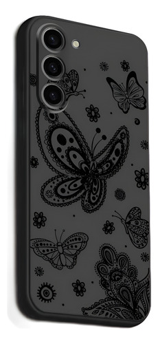 Funda Negra De Silicona Para Celular Con Mariposa, A Prueba De Golpes, Compatible Con Apple Y Samsung