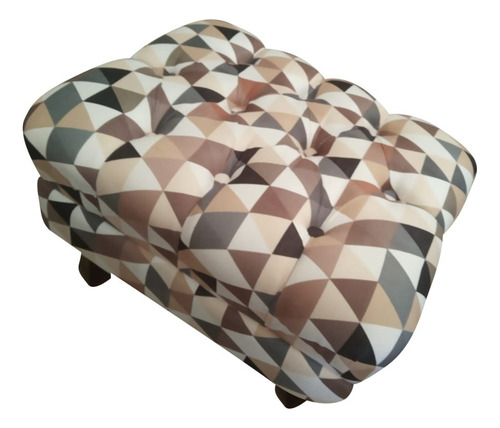 Kit 2 Puff Puf Decorativo Luiz Xv Triângulo Baixo Cor Triangulo Bege