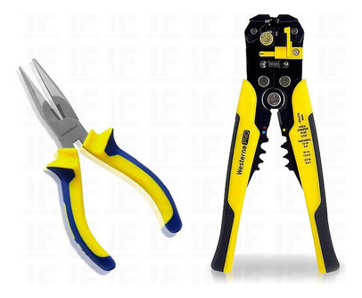 Kit Alicate Crimpador Descascador C/ Alicate De Bico 6 Pol