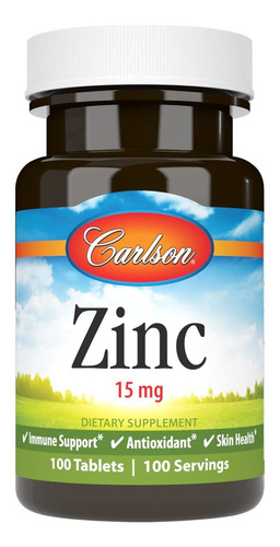 Carlson Labs Zinc, 15 Mg, B003bvitye, 100, 1