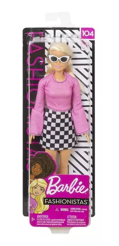 Boneca Barbie Fashionistas - Vestido Xadrez Vermelho Grb49 - MP