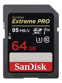 Memoria Sandisk Sdxc 64gb 95mbs V30 4k Uhd Uhs-1 Extreme Pro