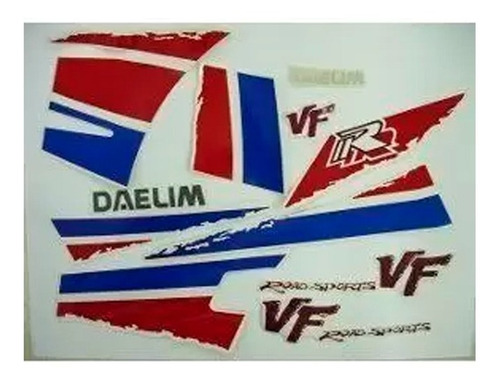 Kit Adesivo Jogo Faixas Moto Daelim Vf125 Branca