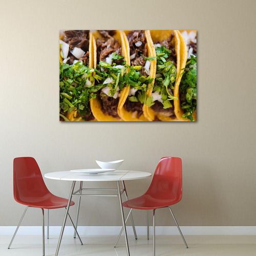 Cuadro Tacos Lienzo Decorativo Negocio De Comida 60x40