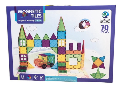 Bloques Magnéticos 3d Niños 70 Pcs Quo