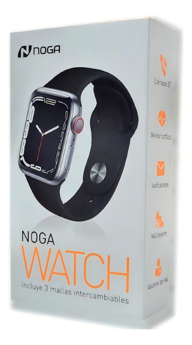 Smartwatch Noga Reloj Inteligente Ng-sw11 +2 Mallas Silicona Color De La Caja Gris