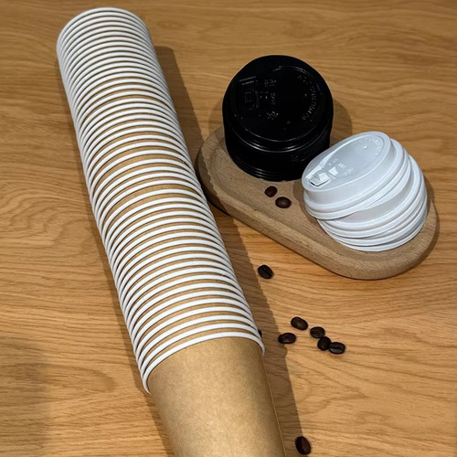 50 Vasos Para Cafe Vaso Kraft Vaso Polipapel Liso C/tapa 8oz Color Marrón claro / vaso doble pared 8oz
