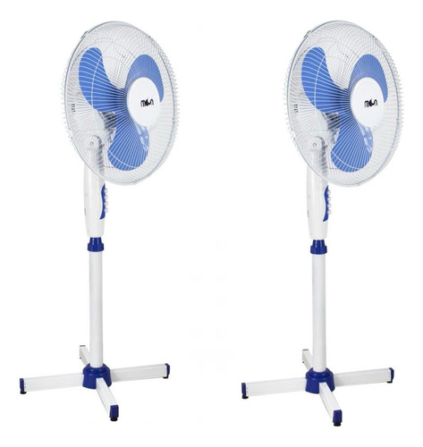 Kit 2 Ventiladores De Coluna Pedestal 3 Velocidades 220 V Estrutura Branco Pás Azul Diâmetro 3 Cm Frequência 60 Material Das Pás Plástico 220v