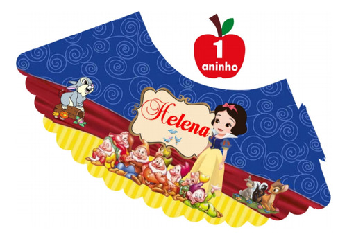 Branca De Neve Abajur Na Taça Com Led Pisca Papel Foto 230g