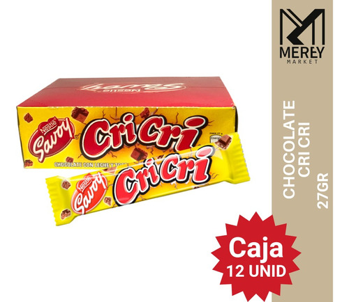 Chocolate Cri Cri Savoy 27grb (caja X12). Mereymarket