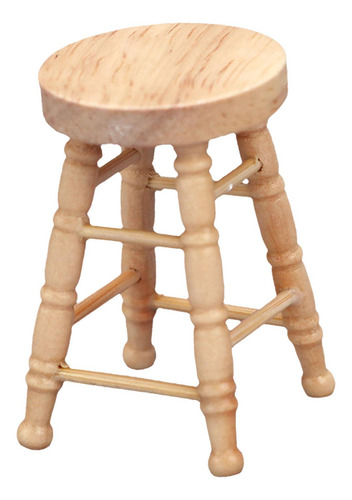 5 Taburete De Madera Para Casa De Muñecas, Marrón Claro