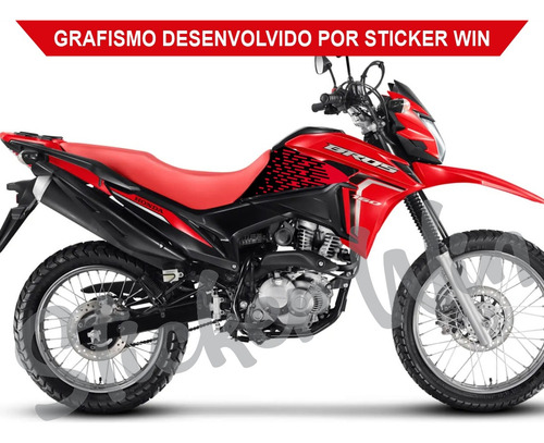 Adesivo Bros 160 2024 - Kit 3 Adesivos P/ Moto Vermelha A11