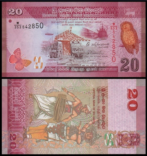 Billete Sri Lanka - 20 Rupees - Año 2015