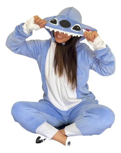 Pijama Moustro Azul Para Adulto