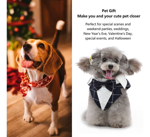 Traje De Boda Para Mascotas, Pajarita, Estampado De Ceñida,