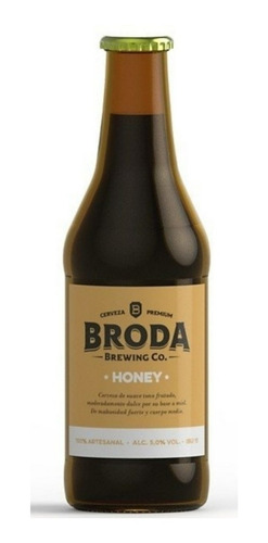 Cerveza Artesanal Broda Honey Premium 500 Cc  Pack X 3