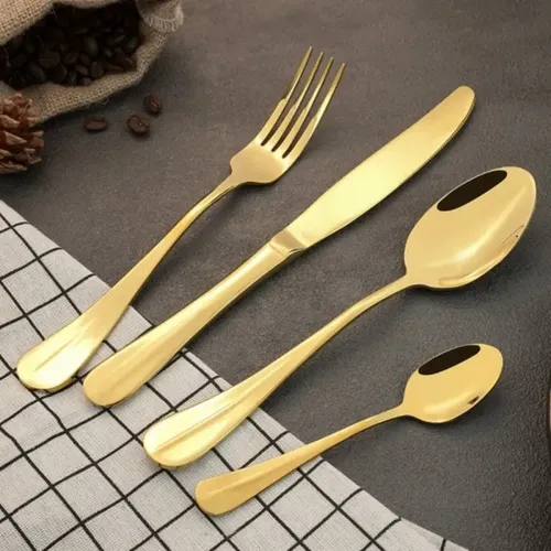 24 Peças Jogo De Faca Garfo Colher De Mesa Usado Em Cozinhas