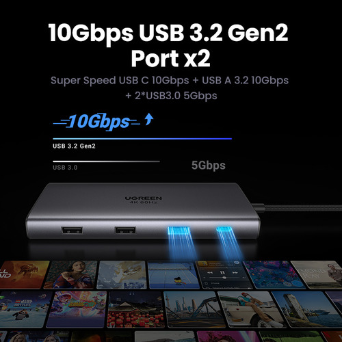Hub Ugreen 9 Em 1 4k 60hz 10gbps Usb 3.2