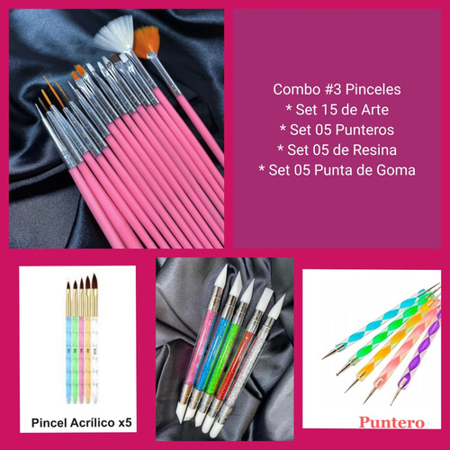 Combo De Pinceles Para Uñas (#3)