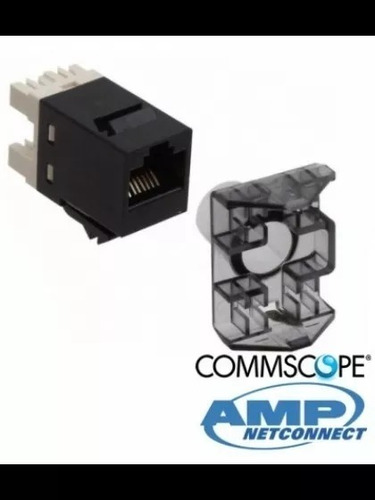 Imagen 3 de 5 de Conector Hembra Negro Jack Rj45 Cat 6 Amp Commscope