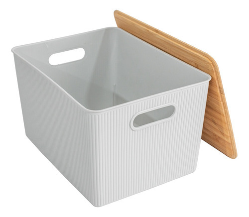 Caja Con Tapa Bambú Rectangular Malmo Grey 