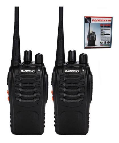 Radio Walkie Talkie Baofeng Bf-888s Uhf X2 Bateria 2800m Ah