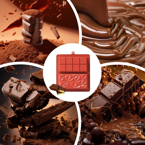 . Molde De Barra De Chocolate De Silicona Profunda Molde De