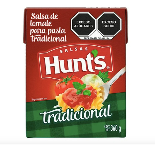 Salsa Para Pasta Hunts De Tomate Tradicional 9 Pzas De 360gr