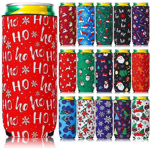 16 Fundas Enfriadoras Botellas Navidad Muñeco Nieve