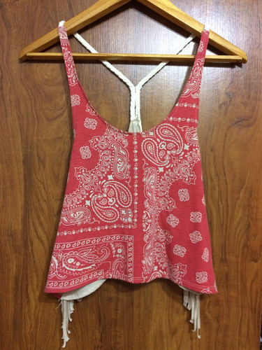 Remera Musculosa Marca Forever 21 Con Flecos