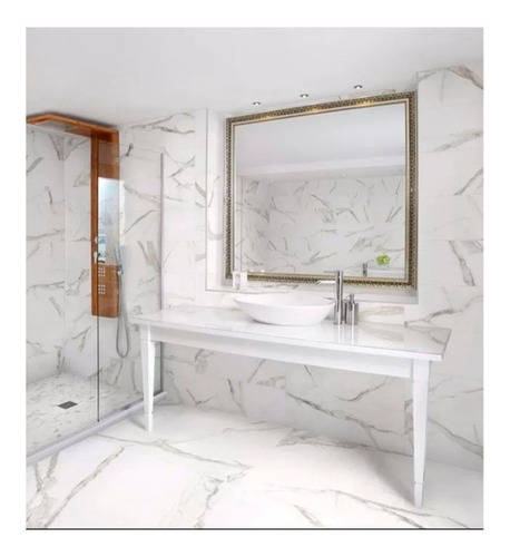 Imagen 1 de 7 de Ceramica Simil Marmol Cerro Negro Carrara 29x59 1ra Calidad
