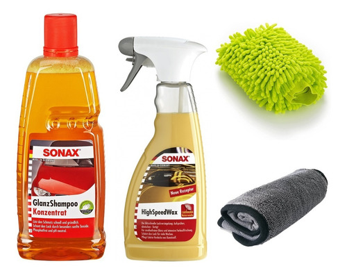 Kit Combo De Lavado Auto Sonax Completo - Shampoo + Cera 