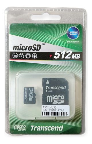 Memoria Microsd 512mb Micro C/ Adaptador Sd Impresora 3d