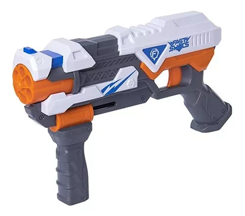 Lançador de Dardos Pistola Arminha Shoot Infantil Tipo Nerf 6 Dardos Mira e  Luz Importway BW142 