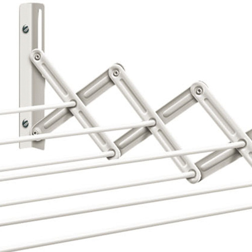 Imagem 6 de 7 de Varal De Parede Retrátil Para Apartamento - 80 Cm - Branco
