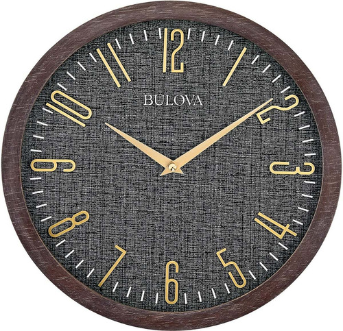Reloj De Pared Negro Bulova Clocks C4805 Madera Vintage