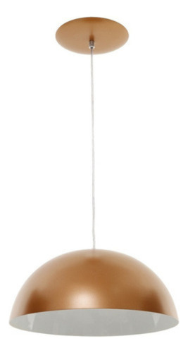 Pendente Meia Lua De Alumínio 40 Cm Cobre Com Branco