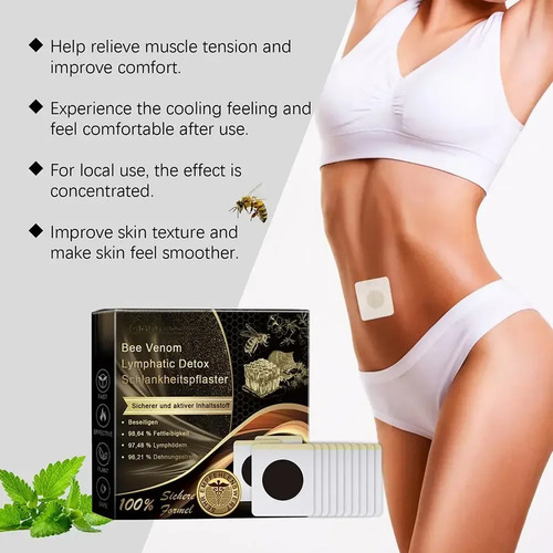 60 Pack Bee Venom Lymphatic Drainage Slimming Patch