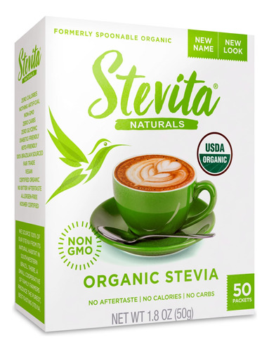 Stevita Stevia Organica - 50 Paquetes - Edulcorante Natural 