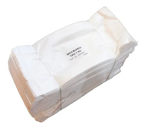 Imagen 3 de 10 de Bolsa Papel Kraft Blanco Bolsas Sacos 1 Kg 100 Unidades