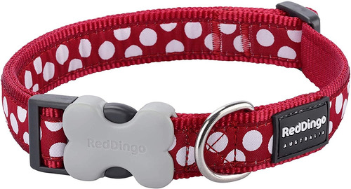 Rojo Dingo Rojo Con Puntos Blancos Collar Perro