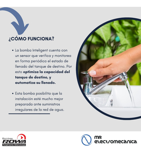 Imagen 4 de 10 de Bomba De Agua Elevadora Inteligente 20 Rowa