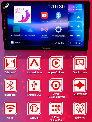 Multimídia 9 Pioneer Dmh-ap6650bt Android Auto E Carplay