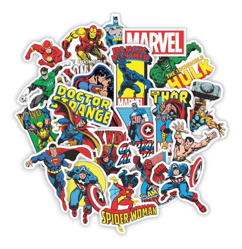 Stickers Calcos Vinilos Premium Uv Termo - Comic Marvel