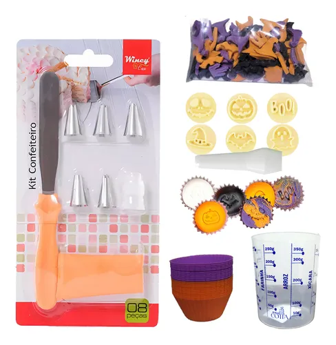 Kit Halloween Com 40 Pçs Cupcake Muffins Mini Bolo Empadas